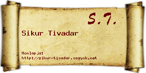Sikur Tivadar névjegykártya
