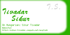 tivadar sikur business card